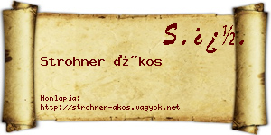 Strohner Ákos névjegykártya